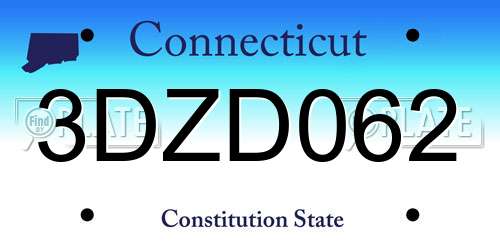 3DZD062 Connecticut License Plate