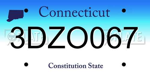3DZO067 Connecticut License Plate