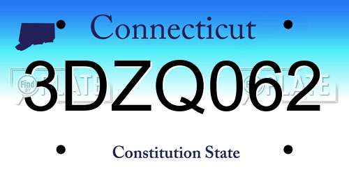 3DZQ062 Connecticut License Plate