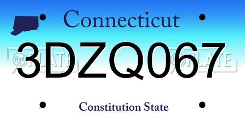 3DZQ067 Connecticut License Plate