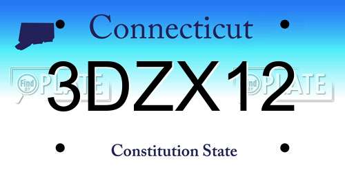 3DZX12 Connecticut License Plate