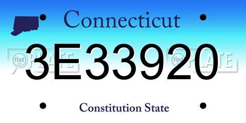 3E33920 Connecticut License Plate