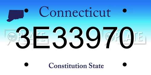 3E33970 Connecticut License Plate