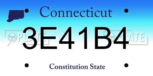 3E41B4 Connecticut License Plate