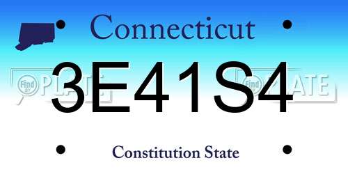 3E41S4 Connecticut License Plate