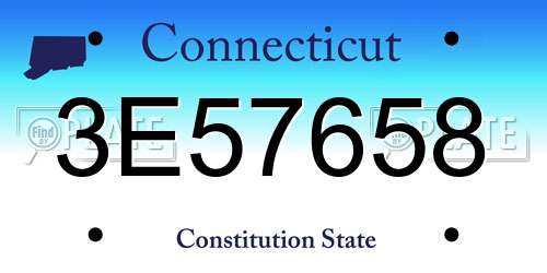 3E57658 Connecticut License Plate