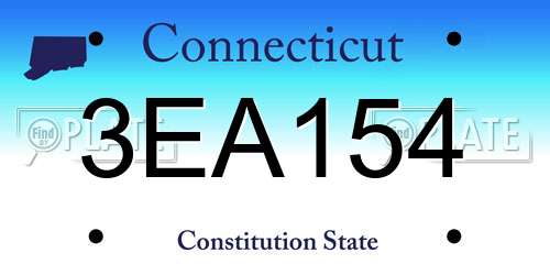 3EA154 Connecticut License Plate