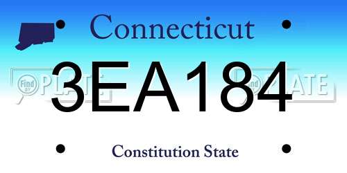 3EA184 Connecticut License Plate