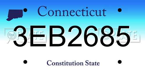 3EB2685 Connecticut License Plate