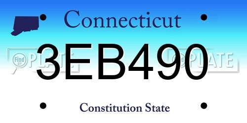 3EB490 Connecticut License Plate
