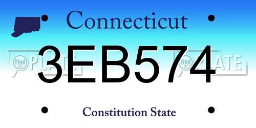 3EB574 Connecticut License Plate