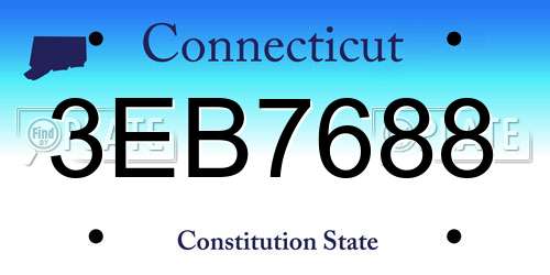 3EB7688 Connecticut License Plate