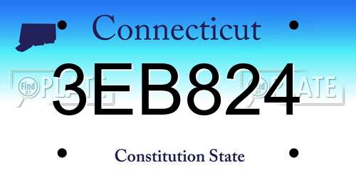 3EB824 Connecticut License Plate