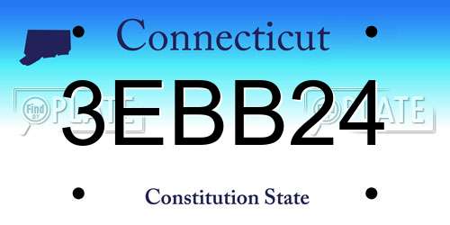 3EBB24 Connecticut License Plate