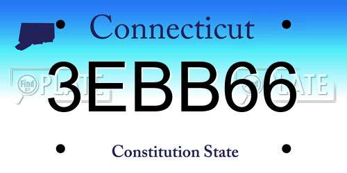 3EBB66 Connecticut License Plate