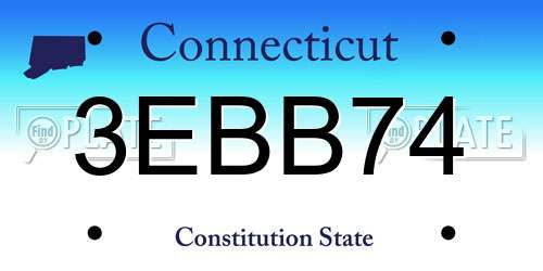 3EBB74 Connecticut License Plate