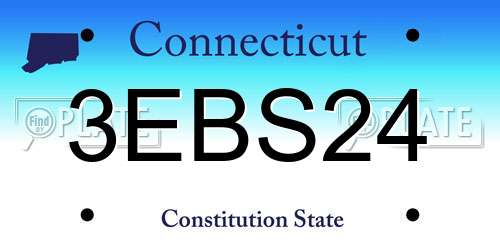 3EBS24 Connecticut License Plate