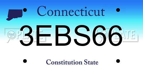 3EBS66 Connecticut License Plate