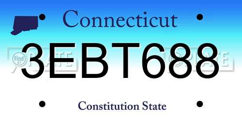 3EBT688 Connecticut License Plate