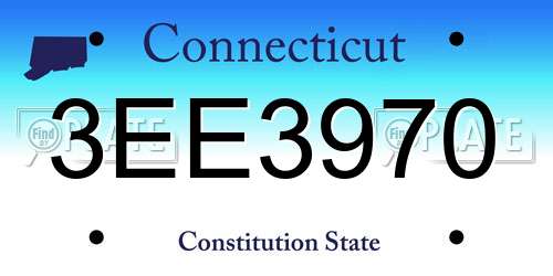 3EE3970 Connecticut License Plate