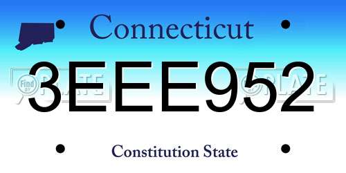 3EEE952 Connecticut License Plate
