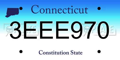 3EEE970 Connecticut License Plate