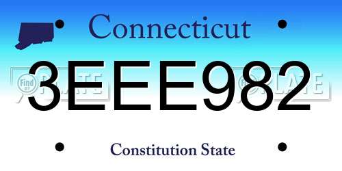 3EEE982 Connecticut License Plate
