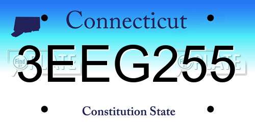 3EEG255 Connecticut License Plate