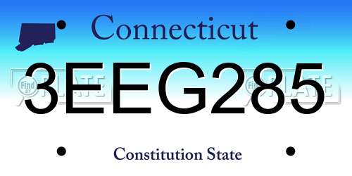 3EEG285 Connecticut License Plate