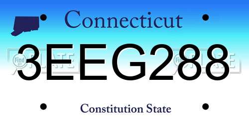 3EEG288 Connecticut License Plate