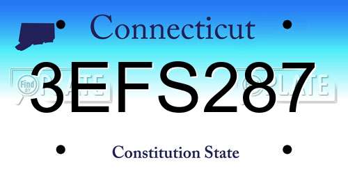 3EFS287 Connecticut License Plate