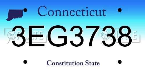 3EG3738 Connecticut License Plate