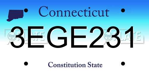 3EGE231 Connecticut License Plate