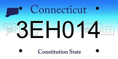 3EH014 Connecticut License Plate