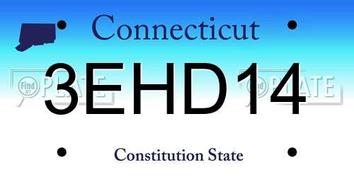 3EHD14 Connecticut License Plate