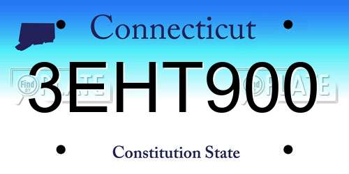 3EHT900 Connecticut License Plate