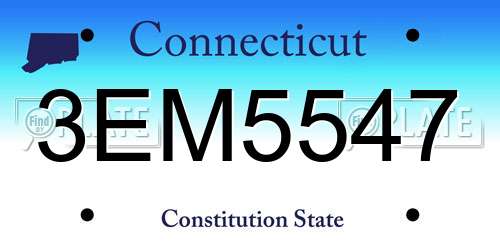 3EM5547 Connecticut License Plate