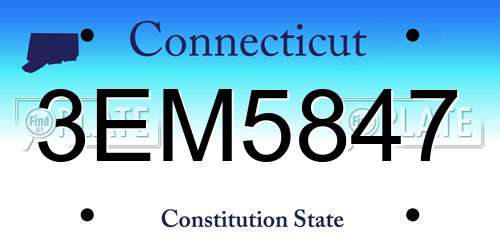 3EM5847 Connecticut License Plate