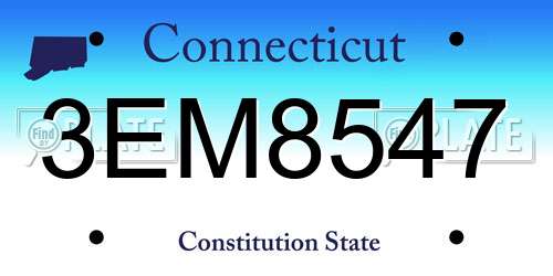 3EM8547 Connecticut License Plate