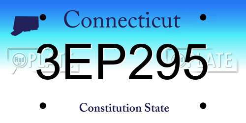 3EP295 Connecticut License Plate