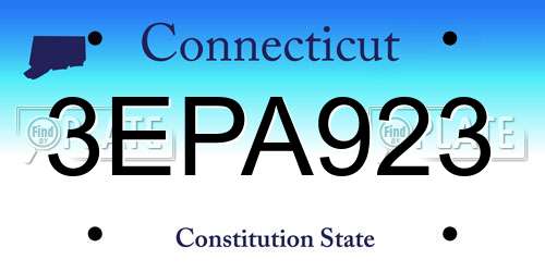 3EPA923 Connecticut License Plate