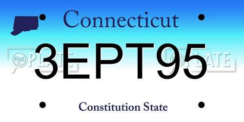 3EPT95 Connecticut License Plate