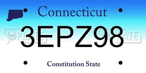 3EPZ98 Connecticut License Plate