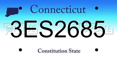 3ES2685 Connecticut License Plate