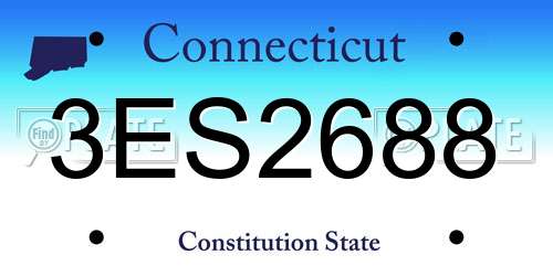 3ES2688 Connecticut License Plate