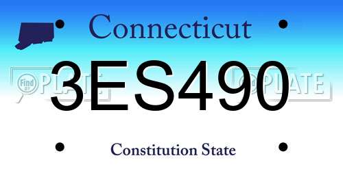3ES490 Connecticut License Plate