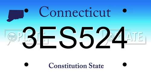 3ES524 Connecticut License Plate