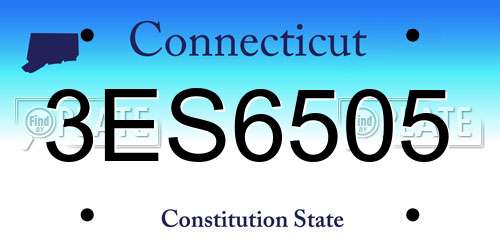 3ES6505 Connecticut License Plate