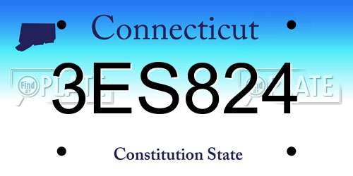 3ES824 Connecticut License Plate