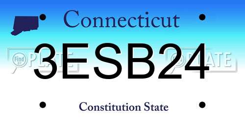 3ESB24 Connecticut License Plate